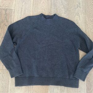 Quince 100% Organic Cotton Pullover Sweater Grey Medium